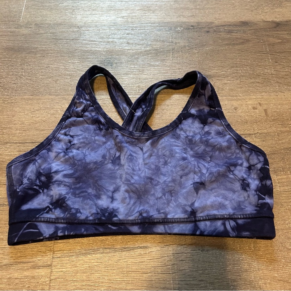 Bloom Purple Tie-Dye Sports Bra Bamboo Blend L EUC